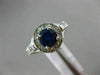 1.75CT DIAMOND & AAA ROUND SAPPHIRE 14K WHITE GOLD HALO FILIGREE ENGAGEMENT RING