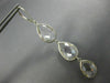 ESTATE LARGE AAA CRYSTAL 14KT WHITE GOLD PEAR SHAPE LEVER BACK HANGING EARRINGS