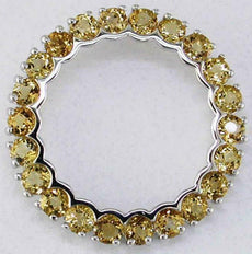 2.40CT AAA CITRINE 14KT WHITE GOLD 3D ROUND CLASSIC CIRCLE OF LIFE FUN PENDANT