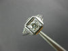 ANTIQUE .22CT DIAMOND 18KT WHITE GOLD 3D SOLITAIRE SQUARE ENGAGEMENT RING #26655