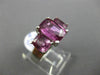 LARGE AAA GIA CERTIFIED PURPLE SAPPHIRE 18KT WHITE GOLD 3 STONE ENGAGEMENT RING