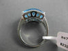 ESTATE WIDE 6.43CTW DIAMOND & AAA BLUE TOPAZ 14KT WHITE GOLD 3D RECTANGULAR RING