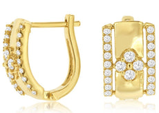 .60CT DIAMOND 14K YELLOW GOLD 3D ROUND CLASSIC FLOWER LEVERBACK HANGING EARRINGS