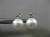 ESTATE .24CT DIAMOND & PEARL 14KT WHITE YELLOW GOLD SOLITAIRE POST EARRING 25109