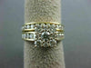 LARGE 1.54CT ROUND DIAMOND & AAA SAPPHIRE 14K YELLOW GOLD 3D ENGAGEMENT RING SET