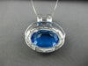 ESTATE EXTRA LARGE 45.25CT DIAMOND & BLUE TOPAZ 14K WHITE GOLD HALO OVAL PENDANT