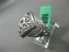 ESTATE LARGE .29CT DIAMOND 18K WHITE GOLD 3D HANDCRAFTED FILIGREE MATTE FUN RING