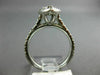 ESTATE LARGE 1.0CT ROUND & MARQUISE DIAMOND 14K WHITE GOLD HALO ENGAGEMENT RING