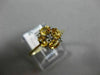 ESTATE .65CT ROUND DIAMOND & AAA OVAL CITRINE 14K YELLOW GOLD FLOWER SQUARE RING