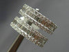 ESTATE WIDE 1.52CT ROUND & BAGUETTE DIAMOND 18KT WHITE GOLD 3D HUGGIE EARRINGS