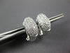 ESTATE WIDE .77CT DIAMOND 18K WHITE GOLD CLASSIC MULTI ROW WAVE CLIP ON EARRINGS