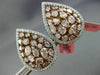 6.01CT WHITE & FANCY PINK DIAMOND 18K WHITE & ROSE GOLD 3D CLUSTER PEAR EARRINGS