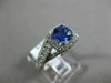 ESTATE 1.56CT DIAMOND & AAA SAPPHIRE 14K WHITE GOLD SQUARE HALO ENGAGEMENT RING