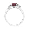 LARGE 2.68CT DIAMOND & AAA RUBY PLATINUM 3D CLASSIC OVAL 3 STONE ENGAGEMENT RING