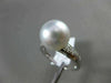ESTATE .14CT DIAMOND 14KT WHITE GOLD AAA SOUTH SEA PEARL 3D PAVE SOLITAIRE RING