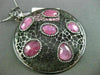 ESTATE LARGE 1.36CT DIAMOND & AAA PINK SAPPHIRE 14KT BLACK GOLD FILIGREE PENDANT