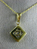 ESTATE .70CT PRINCESS CUT DIAMOND 14K YELLOW GOLD INVISIBLE SQUARE PENDANT#21142