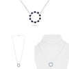 1.08CT DIAMOND & AAA SAPPHIRE 14KT WHITE GOLD CIRCLE OF LIFE ADJUSTABLE NECKLACE