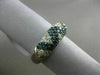 ESTATE 2.29CT WHITE & BLUE DIAMOND 14KT WHITE GOLD CRISS CROSS PAVE WEDDING RING
