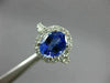 ESTATE LARGE 2.85CT DIAMOND & AAA TANZANITE 18KT WHITE GOLD HALO ENGAGEMENT RING