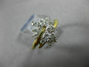 ESTATE LARGE .86CT DIAMOND 14KT WHITE & YELLOW GOLD CLUSTER COCKTAIL RING #19219