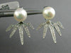 ESTATE .33CT DIAMOND & AAA SOUTH SEA PEARL 14KT WHITE GOLD SPIKE JACKET EARRINGS