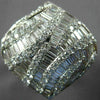 LARGE 2.55CT DIAMOND 18K WHITE GOLD 3D ROUND & BAGUETTE HERSHEY CRISS CROSS RING