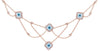 .50CT DIAMOND & AAA MOTHER OF PEARL 14KT ROSE GOLD LUCKY EVIL EYE FUN NECKLACE