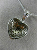 ESTATE .90CT DIAMOND 14K WHITE GOLD 3D PAVE PUFFED HEART FLOATING PENDANT #2245