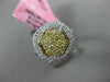 ESTATE WIDE .86CT DIAMOND 18KT WHITE & YELLOW GOLD HEXAGON CLUSTER CLASSIC RING