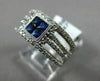 ESTATE 1.03CT ROUND DIAMOND & SAPPHIRE 14KT WHITE GOLD SQUARE HALO PROMISE RING