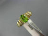 ESTATE 1.08CT ROUND DIAMOND & AAA OVAL PERIDOT 14KT YELLOW GOLD ENGAGEMENT RING