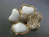 ESTATE EXTRA LARGE 1.90CT DIAMOND & AAA AGATE 18K ROSE GOLD 3D HEART FLOWER RING