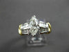 ESTATE WIDE 1.52CT MARQUISE DIAMOND PLATINUM & 18KT GOLD ENGAGEMENT RING #21646