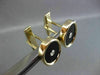 ANTIQUE .16CT OLD MINE DIAMOND & AAA OVAL ONYX 14K YELLOW GOLD CUFF LINKS #23084