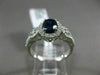 ESTATE WIDE 1.78CT DIAMOND & SAPPHIRE 18KT WHITE GOLD OVAL HALO ENGAGEMENT RING