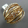 ESTATE MASSIVE 2.18CT DIAMOND 18KT ROSE GOLD MULTI ROW FILIGREE ETOILE FUN RING