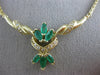 ANTIQUE 1.40CT DIAMOND COLOMBIAN EMERALD 14KT GOLD FILIGREE NECKLACE 19.5" 21154