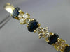 ESTATE 3.70CT DIAMOND & AAA SAPPHIRE 14KT YELLOW GOLD 3D BANGLE BRACELET #19167