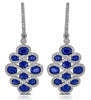 ESTATE LARGE 6.0CT DIAMOND & AAA SAPPHIRE 14KT WHITE GOLD 3D INFINITY EARRINGS