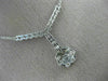 ESTATE LARGE 1.75CT DIAMOND 14KT WHITE GOLD FLOWER CLUSTER LARIAT LOVE NECKLACE