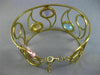 ESTATE LARGE 16.94CT DIAMOND & AAA MULTIGEM 14K YELLOW GOLD LEAF BANGLE BRACELET