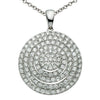 ESTATE LARGE 1.50CT DIAMOND 18KT WHITE GOLD 3D CIRCLE OF LIFE FLOATING PENDANT