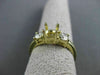 ESTATE .40CT DIAMOND 14KT YELLOW GOLD 3 STONE SEMI MOUNT ENGAGEMENT RING #21111