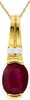 1.40CT DIAMOND & AAA RUBY 14KT YELLOW GOLD OVAL & ROUND CLASSIC FLOATING PENDANT