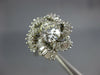 ESTATE LARGE 2.0CT OLD MINE DIAMOND 18KT WHITE GOLD 3D FLOWER ENGAGEMENT RING