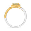 WIDE 1.08CT WHITE & FANCY YELLOW DIAMOND 14KT 2 TONE GOLD PEAR SHAPE SNAKE RING