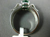 ESTATE 1.21CT DIAMOND & AAA OVAL EMERALD 14KT WHITE GOLD 3D LOVE ENGAGEMENT RING