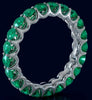 3.10CT AAA EMERALD 14K WHITE GOLD 3D CLASSIC SHARED PRONG ETERNITY FUN LOVE RING