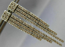 ESTATE WIDE & LONG 1.80CT DIAMOND 14KT WHITE GOLD 3D TRIPLE BAR EARRINGS #18425